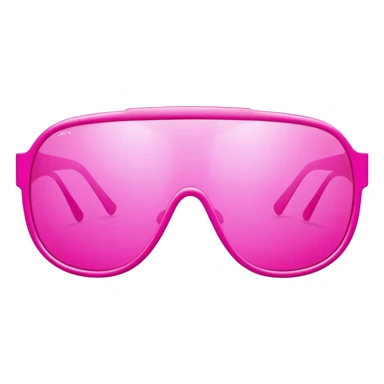 oversized bold pink shield sunglasses, maximum thickness, dramatic Y2K design sticker