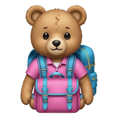  Teddy bear camping pink sticker