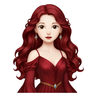 S’est une femme cheveux rouge foncé long ondulé , ( elle a 22ans , elle vie en 1815 )( fait une robe digne de l’aristocratie 1815) sticker