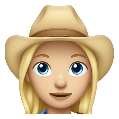 a cowgirl with blonde hair and blue eyes  sticker