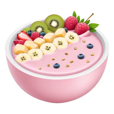 pastel pink and white smoothie bowl sticker