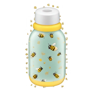 Feeding bottle with bee pattern sticker