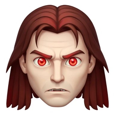 Evil, shadowie Male lord with Red glowing eyes and Long Brown Hair  sticker