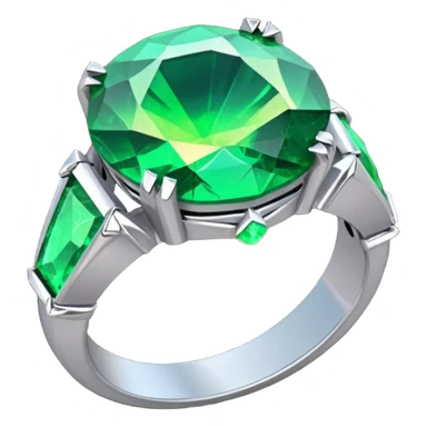 low poly cursed green emerald ring sticker