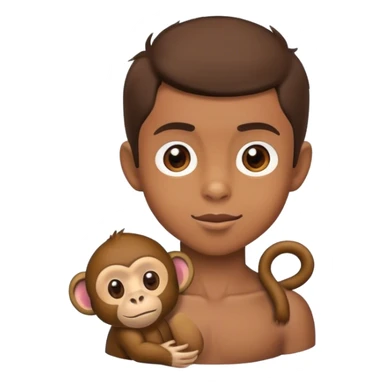 a handsome boy with monkey sticker