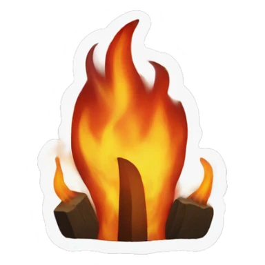 Sign of the horns in fire sticker