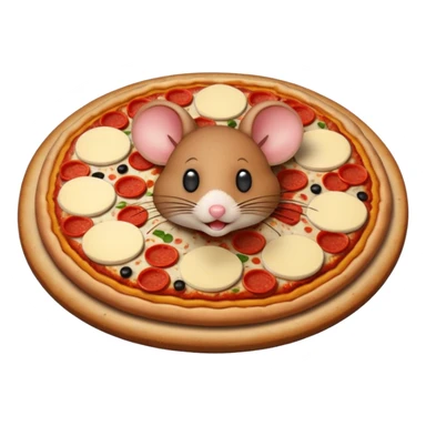 une souris sur une pizza sticker
