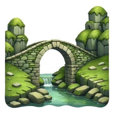 fantasy stone bridge over water sticker