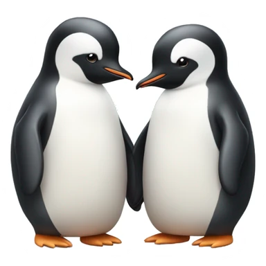 Two cute penguins holding hands  sticker