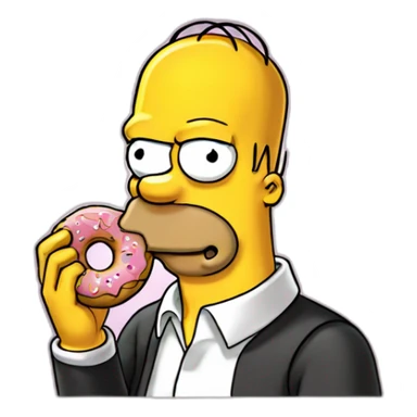 Homer Simpson with a donut sticker