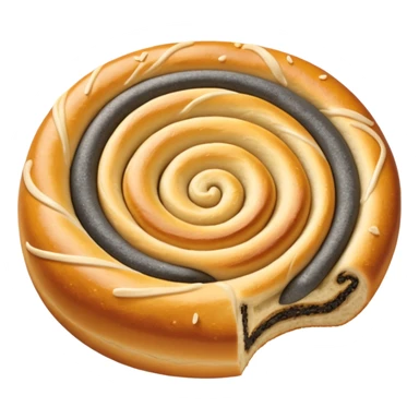 make an emoji of poppy seed roll, so that it looked like a cinnabon sticker