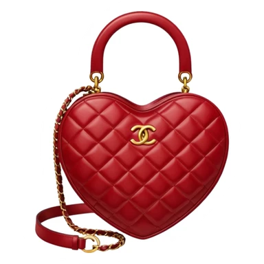 chanel heart dark red color bag sticker