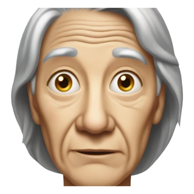 realistic portrait of an older person sticker
