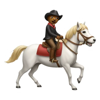 Dog riding a horse sticker