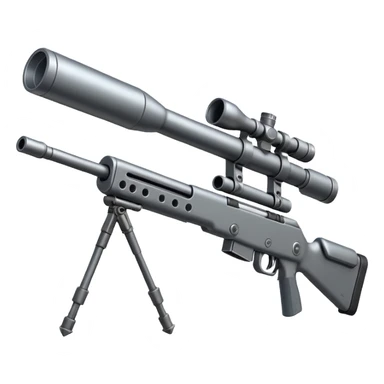 tiny sniper rifle with ICBM warhead tip sticker