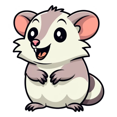screaming opossum sticker