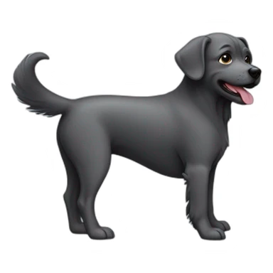 small-dark-grey-dog-standing-upright sticker