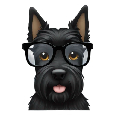 black Scottish terrier glasses black sticker