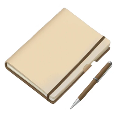 beige notebook and pen sticker