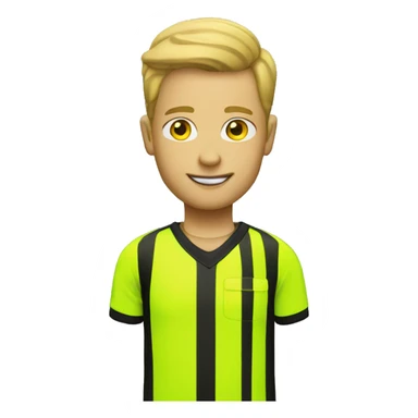 Hockey referee with pure neon yellow jersey sticker