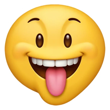 regular yellow emoji smiling but their tongue is covering their teeth  sticker