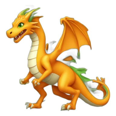 Orange dragon Green eyes playing chess sticker