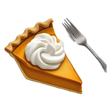 Slice of pumpkin pie with dollop of whipped cream on top sticker