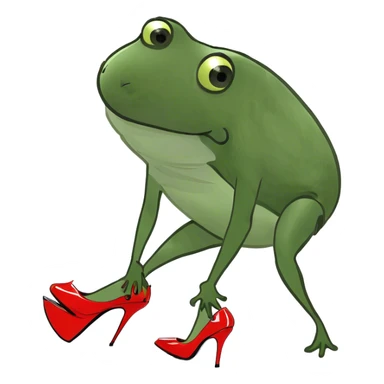 Bufo wearing high heels  sticker