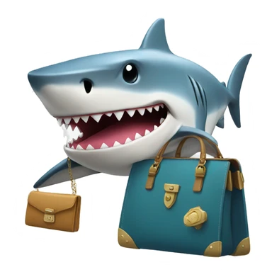 Shark with a purse sticker