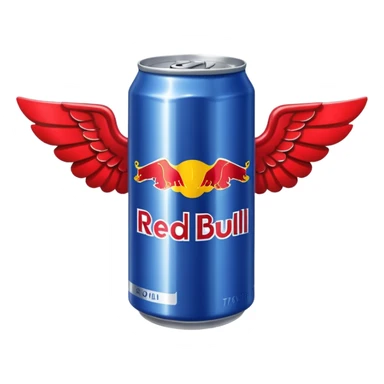 a red bull can with wings sticker
