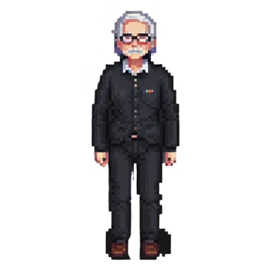 full body older human character sticker