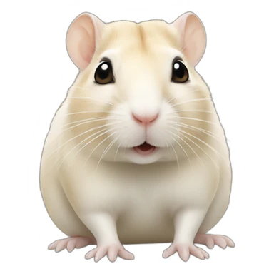 realistic beige and white gerbil sticker