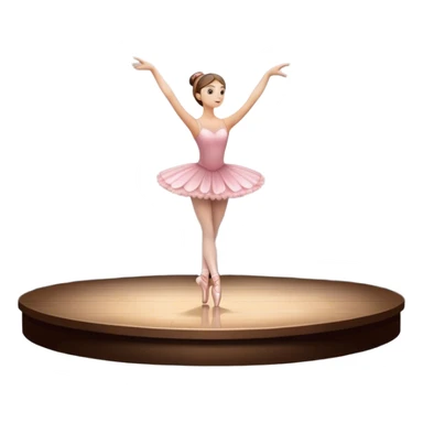 Emoji of Ballet: theater stage with silhouette of a ballerina in an elegant pose, surrounded by spotlight and stage lights. The icon should convey the grace and beauty of ballet, with focus on the dancer and the dramatic lighting. Transparent background. sticker