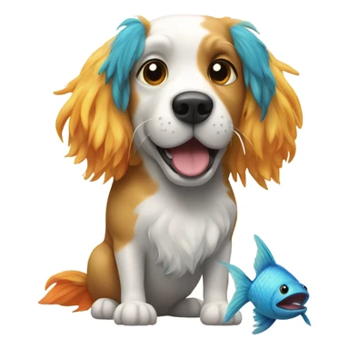 Fish with dog sticker