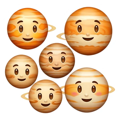 planet jupiter emojis with all expressions sticker