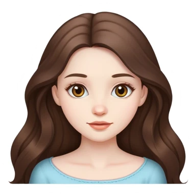  beautiful pale brunette girl with long hair birthday girl sticker