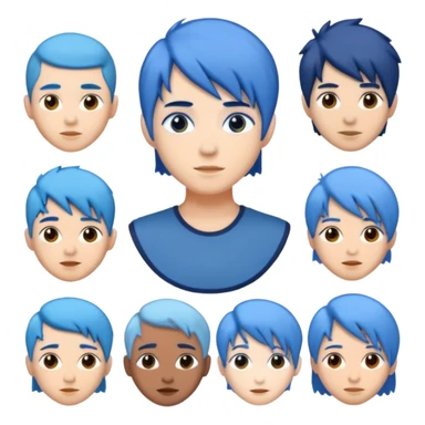 blue haired humans sticker