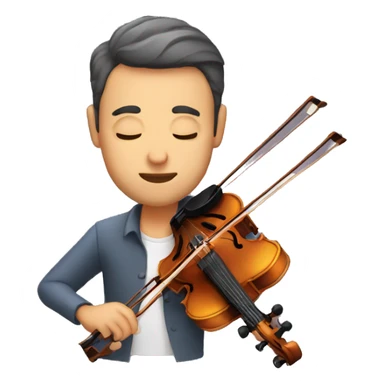 man playing the violon with eyes closed sticker