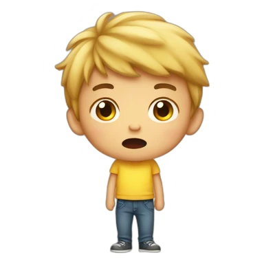 Boy feels stomach ache sticker