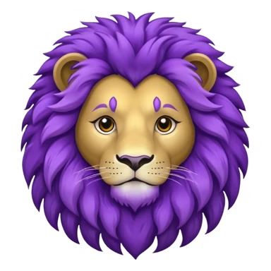 glitter purple and cian lion sticker