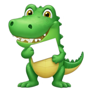 cute crocodile holding a sign  sticker