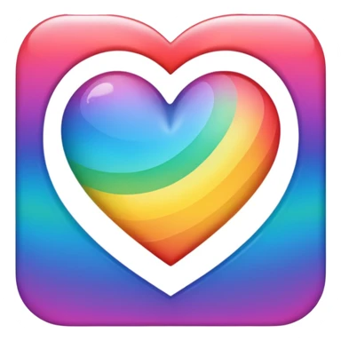 heart with rainbow gradient fill sticker