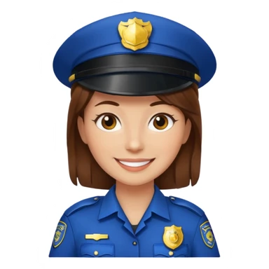 police woman with brown hair and bright skin sticker