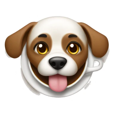 Dog with coffee sticker