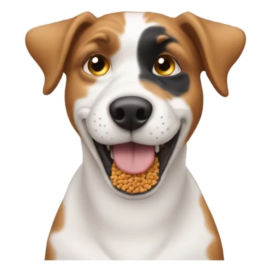 Dog eating cat food sticker