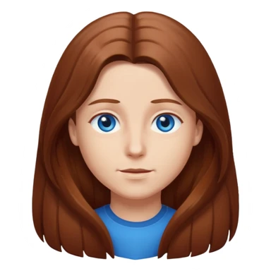 long hair chestnut color blue eyes sticker