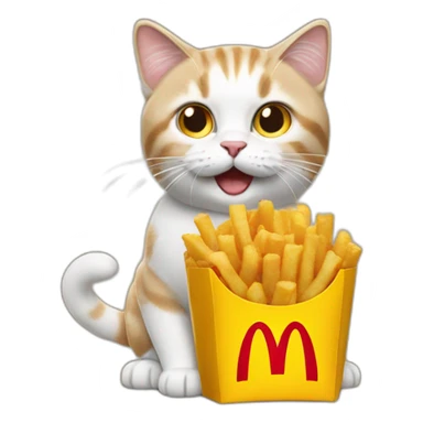 CAT WITH MCDONALDS FOOD sticker