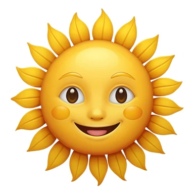 smiling sun emoji, simple and cheerful sticker