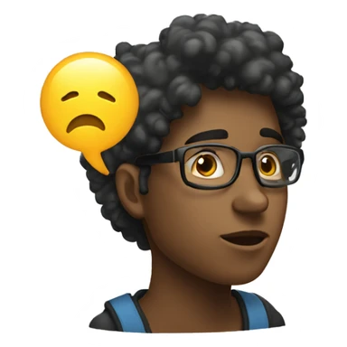 Student thinking with a thought bubble sticker