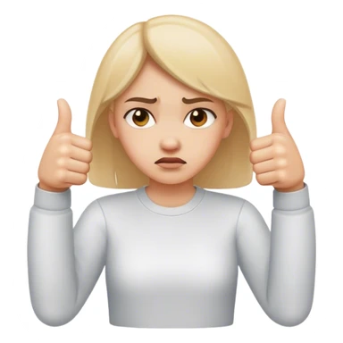 Sad girl 2 thumbs down  sticker